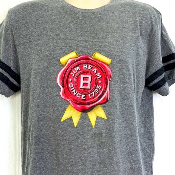 Live & Tell - Jim Beam 1795 Team Beam Stripe Sleeves Graphic T Shirt Size M - Picture 3 of 11